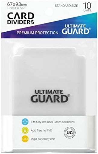 Imagen de DIVISOR DE TARJETAS STANDARD- CARD DIVIDERS STANDARD SIZE TRANSPARENT (10CT) ULTIMATE GUARD