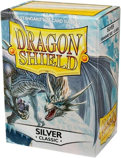 Imagen de PROTECTORES DE TARJETA - SLEEVES STANDARD CLASSIC 2-1/2"X3-1/2" SILVER 100CT. DRAGON SHIELD