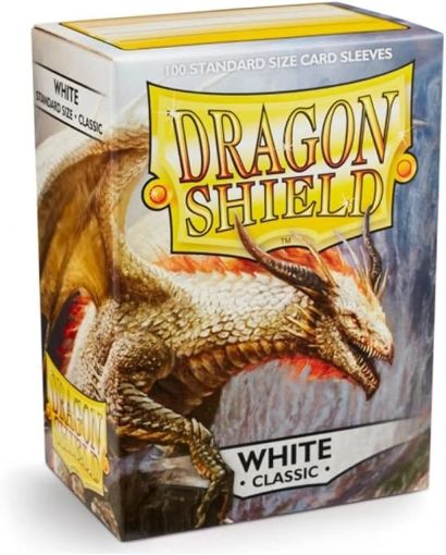 Imagen de PROTECTORES DE TARJETA - SLEEVES STANDARD CLASSIC 2-1/2"X3-1/2" WHITE 100CT. DRAGON SHIELD