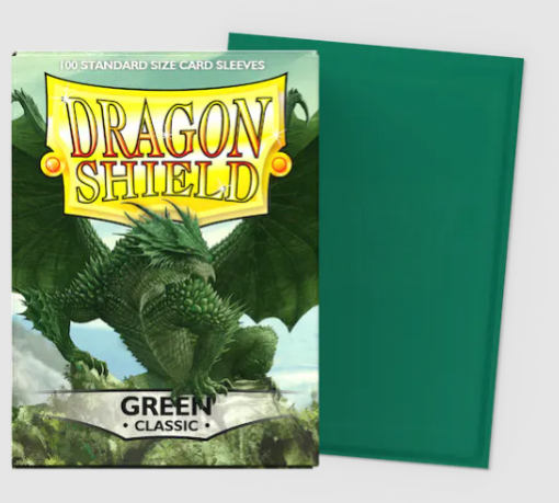 Imagen de PROTECTORES DE TARJETA - SLEEVES STANDARD CLASSIC 2-1/2"X3-1/2" GREEN 100CT. DRAGON SHIELD