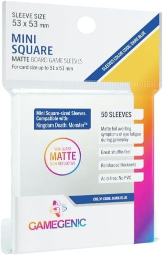 Imagen de PROTECTORES DE TARJETA - MATTE MINI SQUARE-SIZED SLEEVES 53MMX53MM 50CT. GAMEGENIC