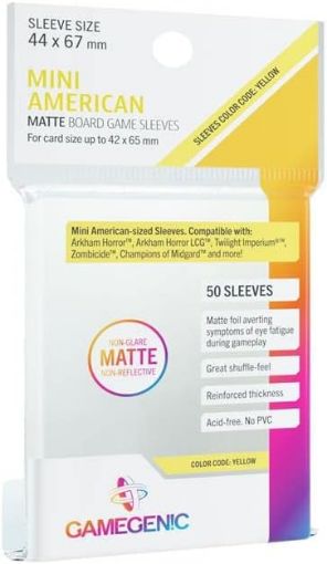 Imagen de PROTECTORES DE TARJETA - MATTE MINI AMERICAN-SIZED SLEEVES 44MMX67MM 50CT. GAMEGENIC