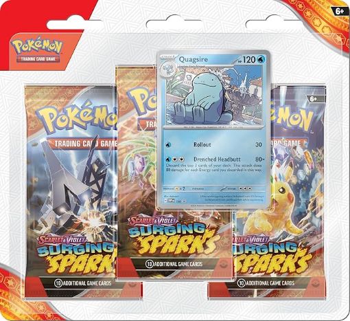 Imagen de 3-BOOSTER BLISTER SCARLET &VIOLET 8 - SURGING SPARKS POKEMON -ENGLISH