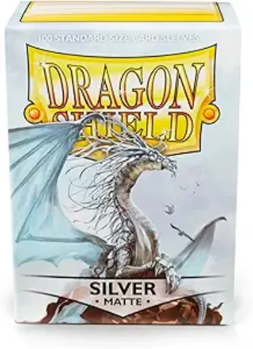 Imagen de Protectores De Tarjeta - Sleeves Standard Matte 2-1/2"x3-1/2" Silver 100ct. Dragon Shield