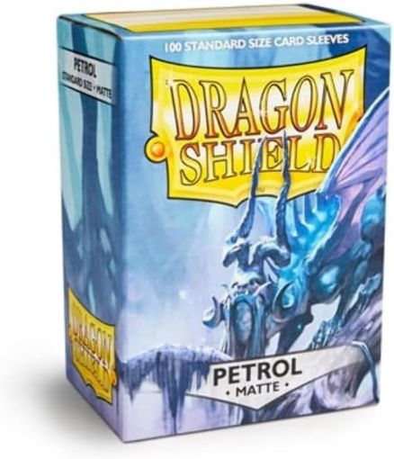 Imagen de Protectores De Tarjeta - Sleeves Standard Matte 2-1/2"x3-1/2" Petrol 100ct. Dragon Shield