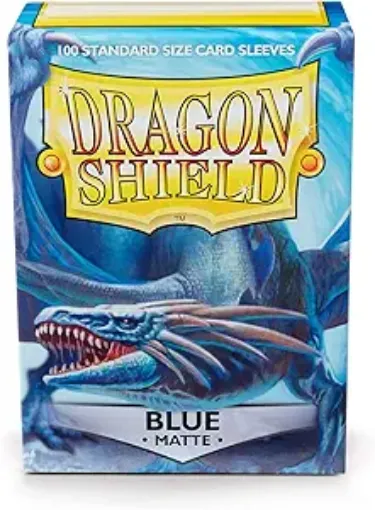 Imagen de Protectores De Tarjeta - Sleeves Standard Matte 2-1/2"x3-1/2" Blue 100ct. Dragon Shield