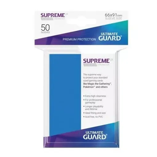 Imagen de PROTECTORES DE TARJETA - SLEEVES STANDARD SIZE MATTE SUPREME UX BLUE 50 CT. ULTIMATE GUARD